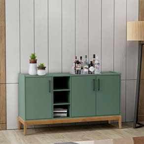 Buffet 3 Portas 3 Nichos Milão Finestra Verde/Freijó