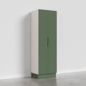 Armário Multiuso 2 Portas 70cm com Rodapé Ipanema Cabecasa Madeiramadeira Verde Folha/Branco