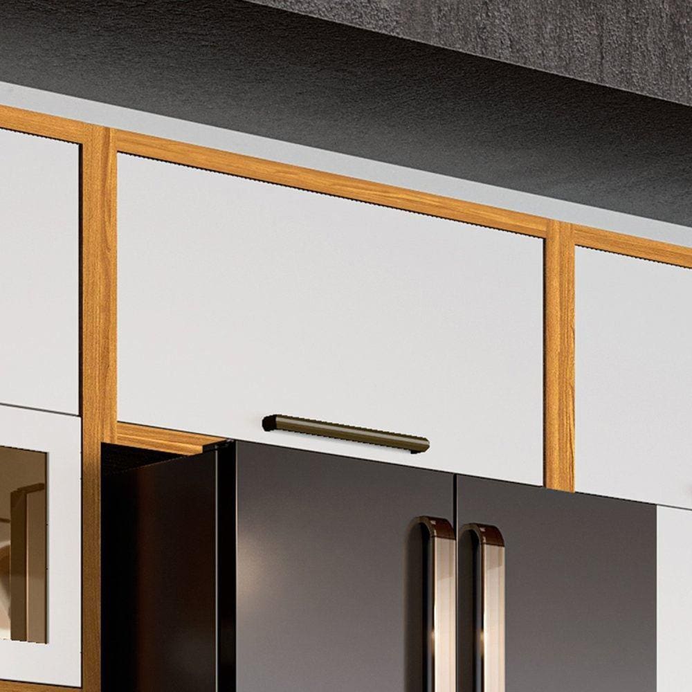 Armário Aéreo de Cozinha 80cm com 1 Porta Basculante 100% Mdf Vicenzaespresso Móveis Amêndoa/Branco