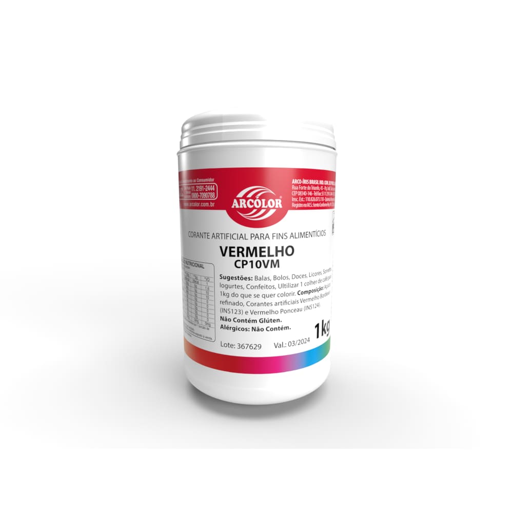 Corante Em Pó Vermelho 1kg - Arcolor