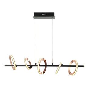 Pendente 85x84,5x84,5cm Ginga BB011 Bella Iluminação Rose Gold/Preto
