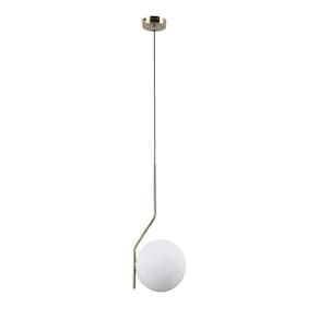 Pendente de Aço Aluminio e Vidro French Gold Viva Bella Iluminação French Gold/Branco