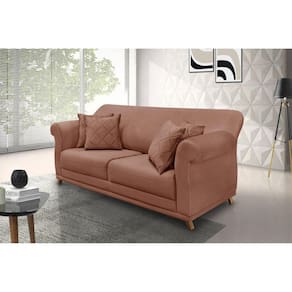 Sofá 2 Lugares 180cm Veludo Arras Spezzia Decor Cobre