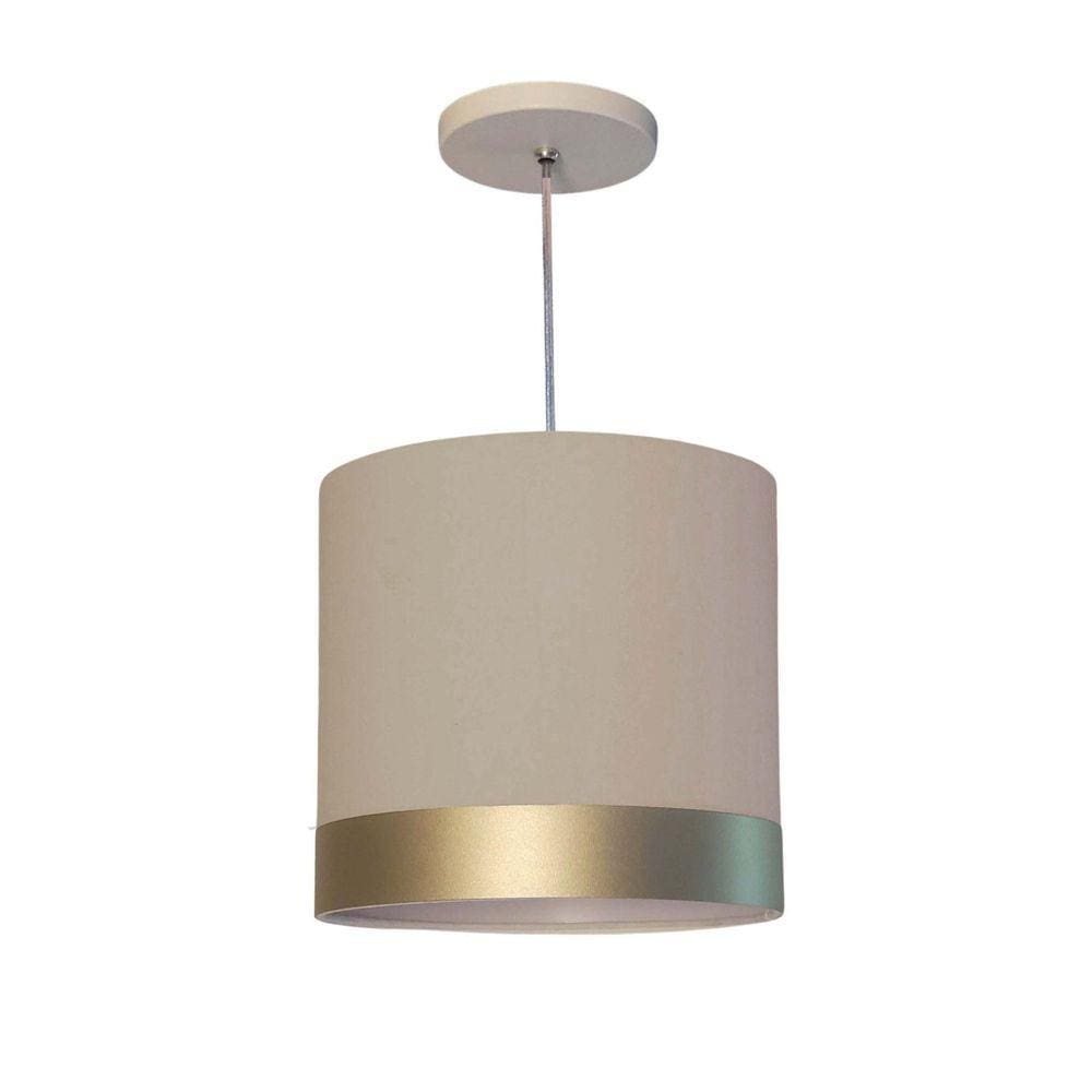 Luminária de Teto Pendente Tom Luz Iluminação Cinza/Faixa Bronze