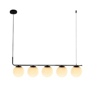 Pendente 98x15x28cm E27 Petit Poa SQ002B Bella Iluminação Cromo Negro/Branco