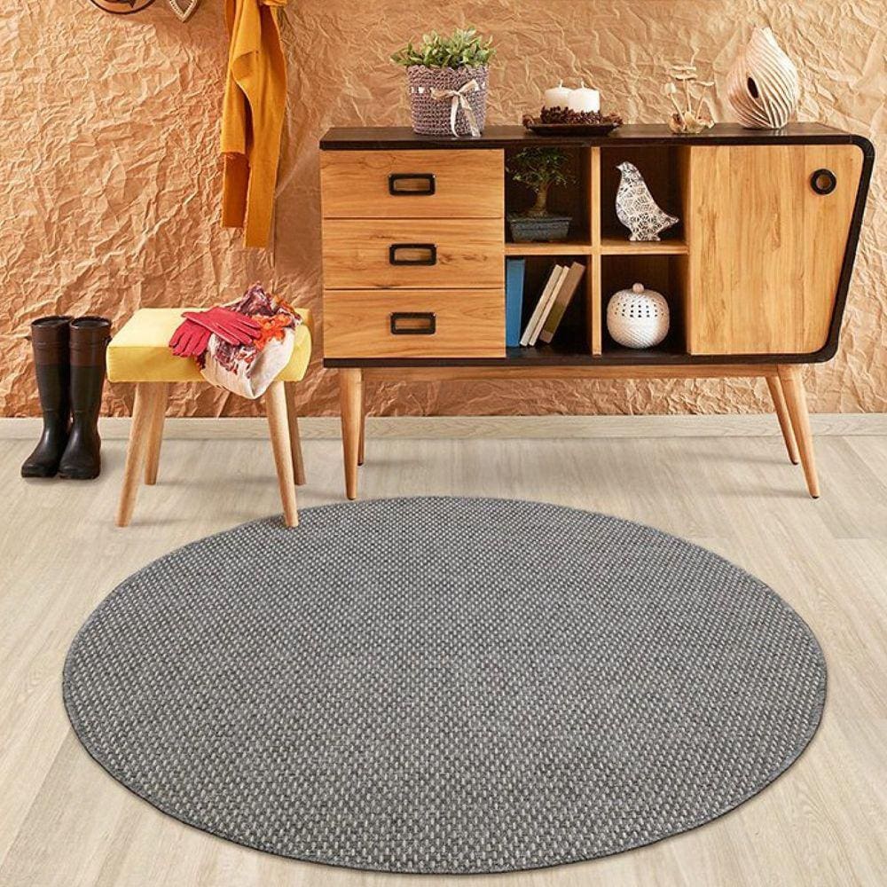 Tapete Redondo140cm x 140cm New Boucle Tapetes São Carlos Vulcan