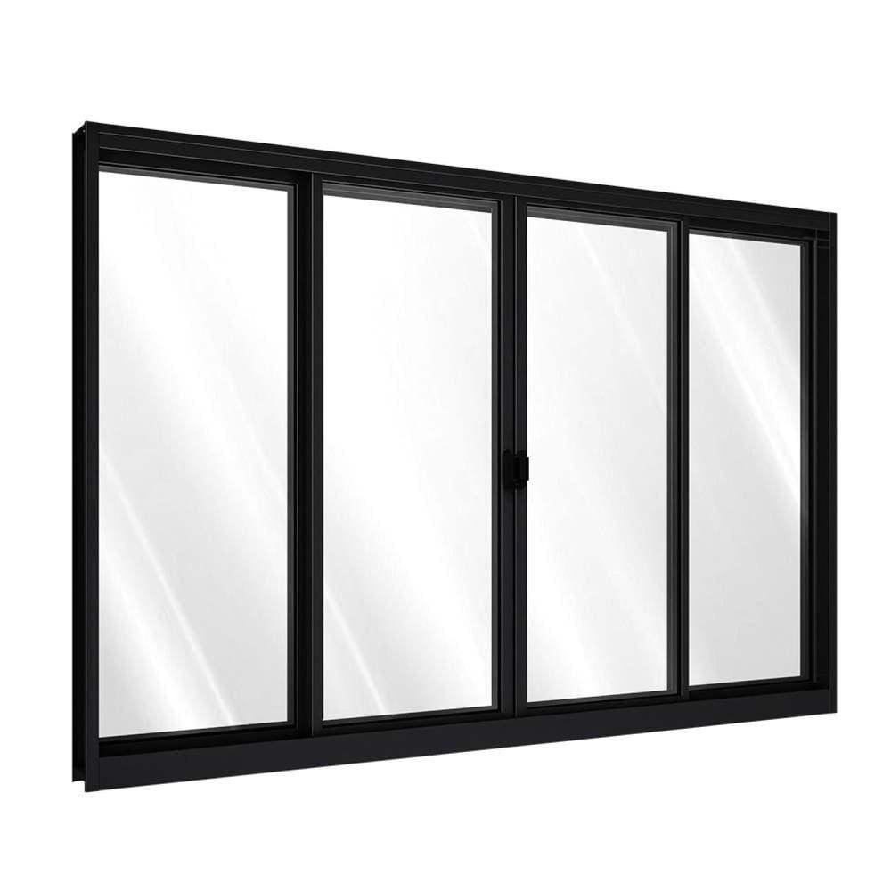 Janela de Alumínio de Correr Central 4 Folhas 100x120cm Riobras Preto