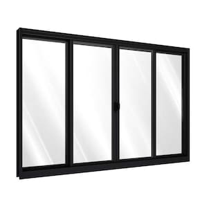 Janela de Alumínio de Correr Central 4 Folhas 100x120cm Riobras Preto