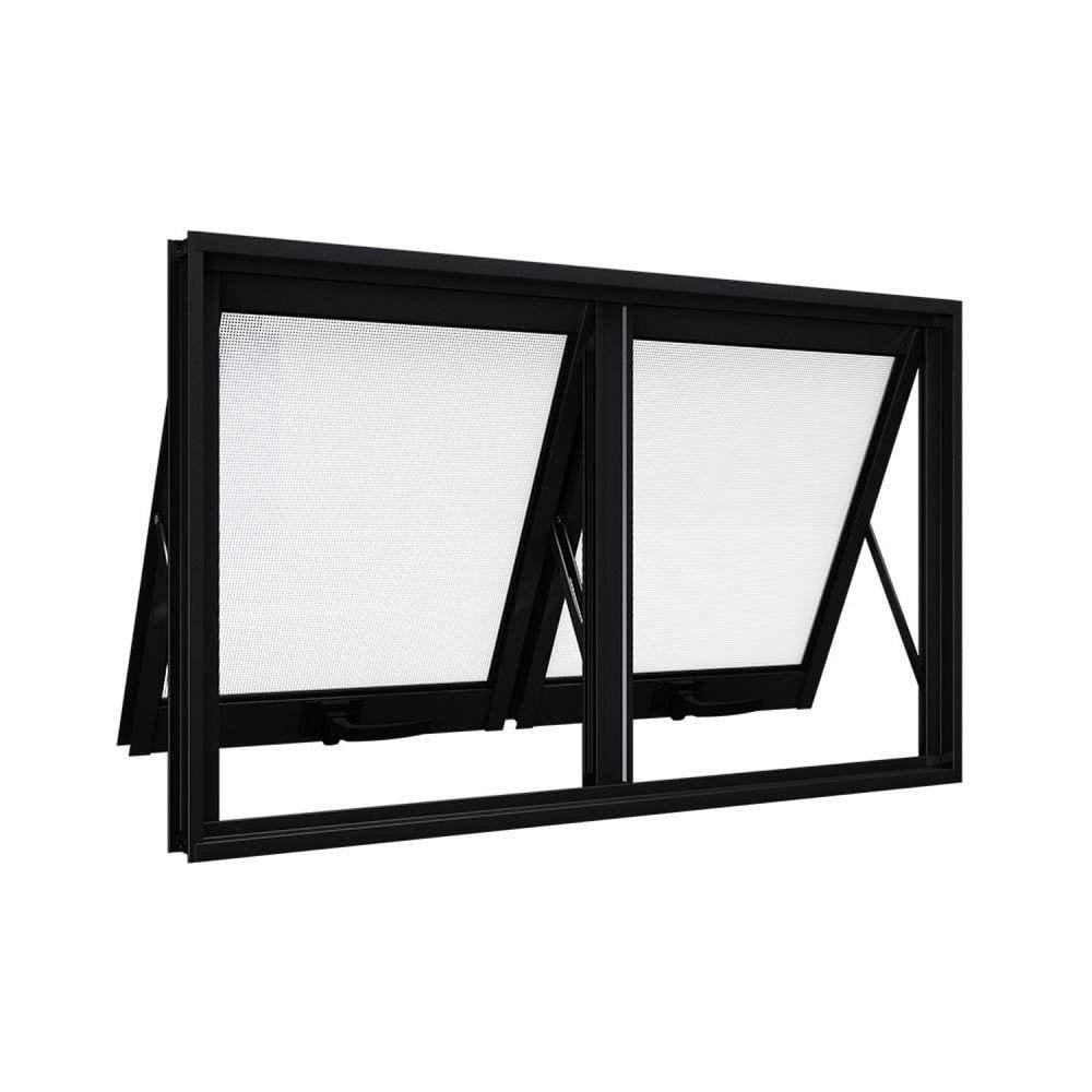 Janela de Aluminio Maxim-ar Duplo Horizontal 60x118cm Lucasa Preto