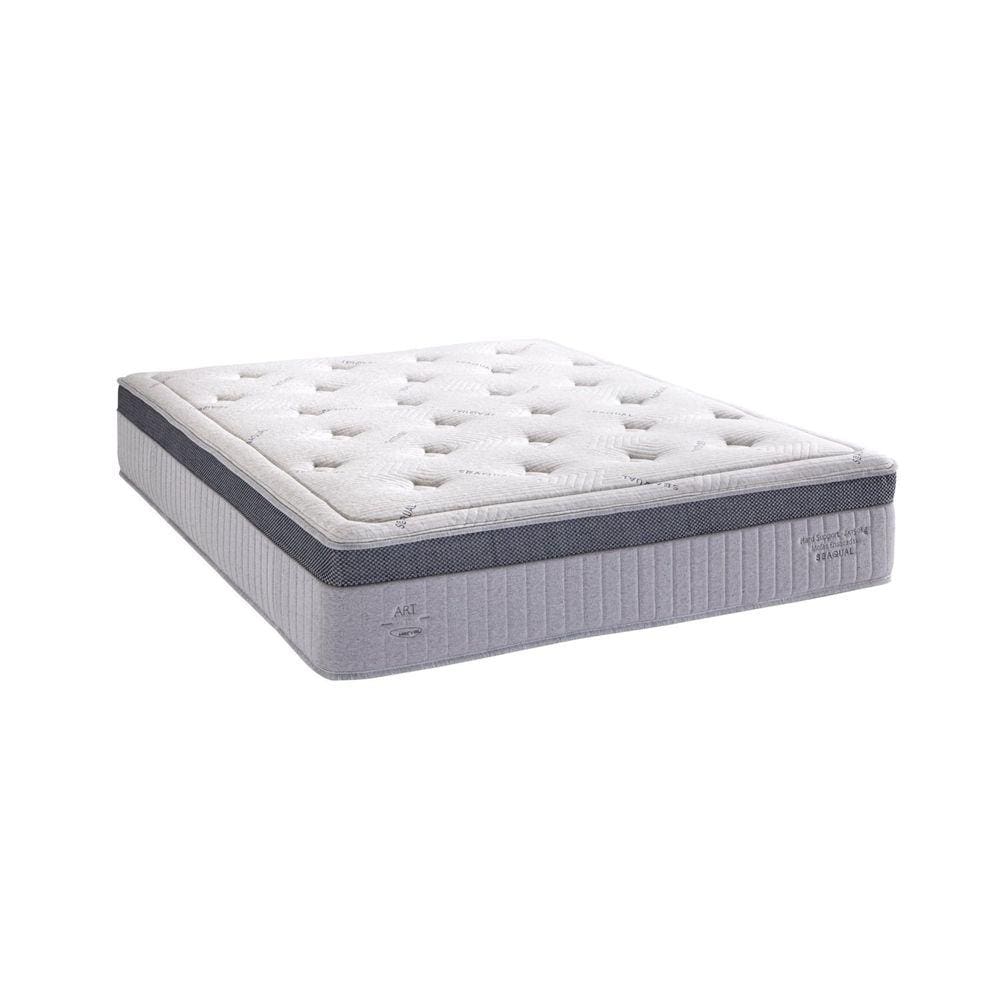 Colchão Super King Herval Molas Ensacadas One Side Pillow Atenas 193x203x35 Cinza Claro