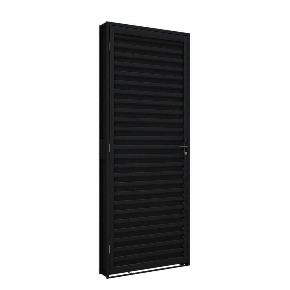 Porta de Aço de Giro Laminada 215x70cm Aço Pronto Riobras Preto