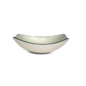 Cuba de Vidro para Lavatório Oval Chanfrada 46cm Bege