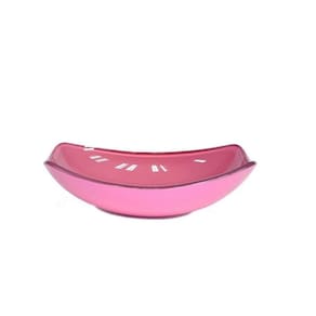 Cuba de Vidro para Lavatório Oval Chanfrada 46cm Rosa