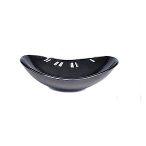 Cuba de Vidro para Lavatório Oval 55cm Preto