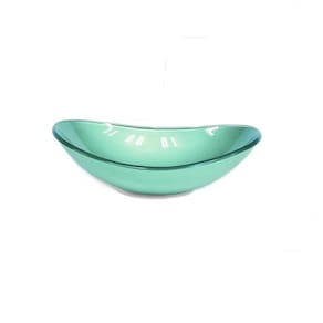 Cuba de Vidro para Lavatório Oval 55cm Verde
