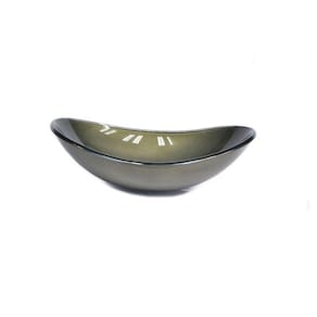 Cuba de Vidro para Lavatório Oval 55cm Ouro Envelhecido