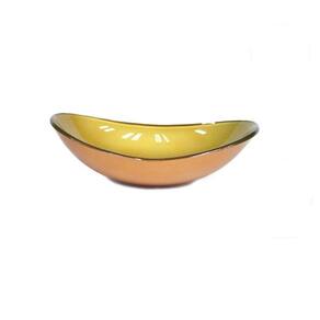 Cuba de Vidro para Lavatório Oval 55cm Dourado Real