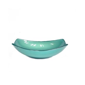 Cuba de Vidro para Lavatório Oval Chanfrada 51cm Verde