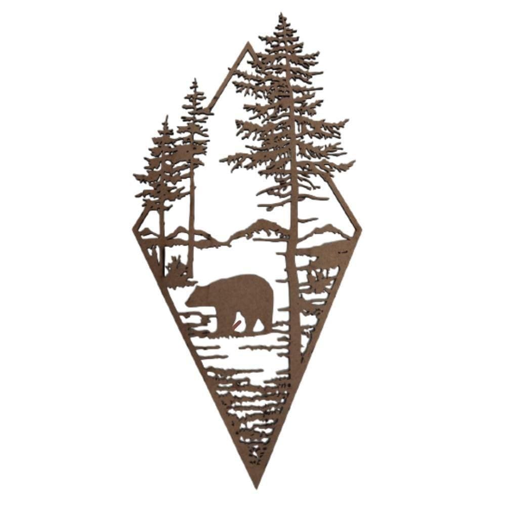 Urso Decorativo Mata Mdf 3mm Natural Cru 43x20 Cm [f031]