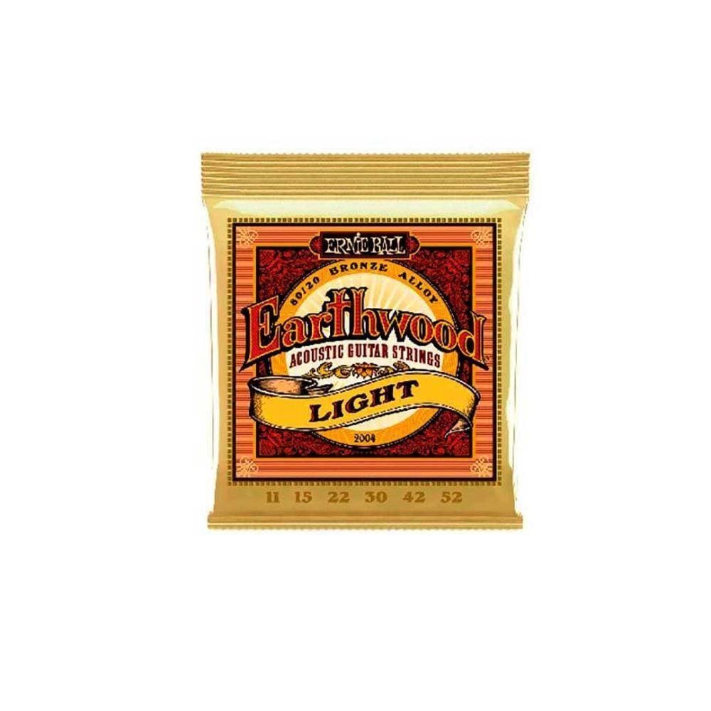 Encordoamento P-violão Aço Earthwood Leve 80-20 Bronze Ernie Ball 011&quot;-052&quot; P02004 [f108]