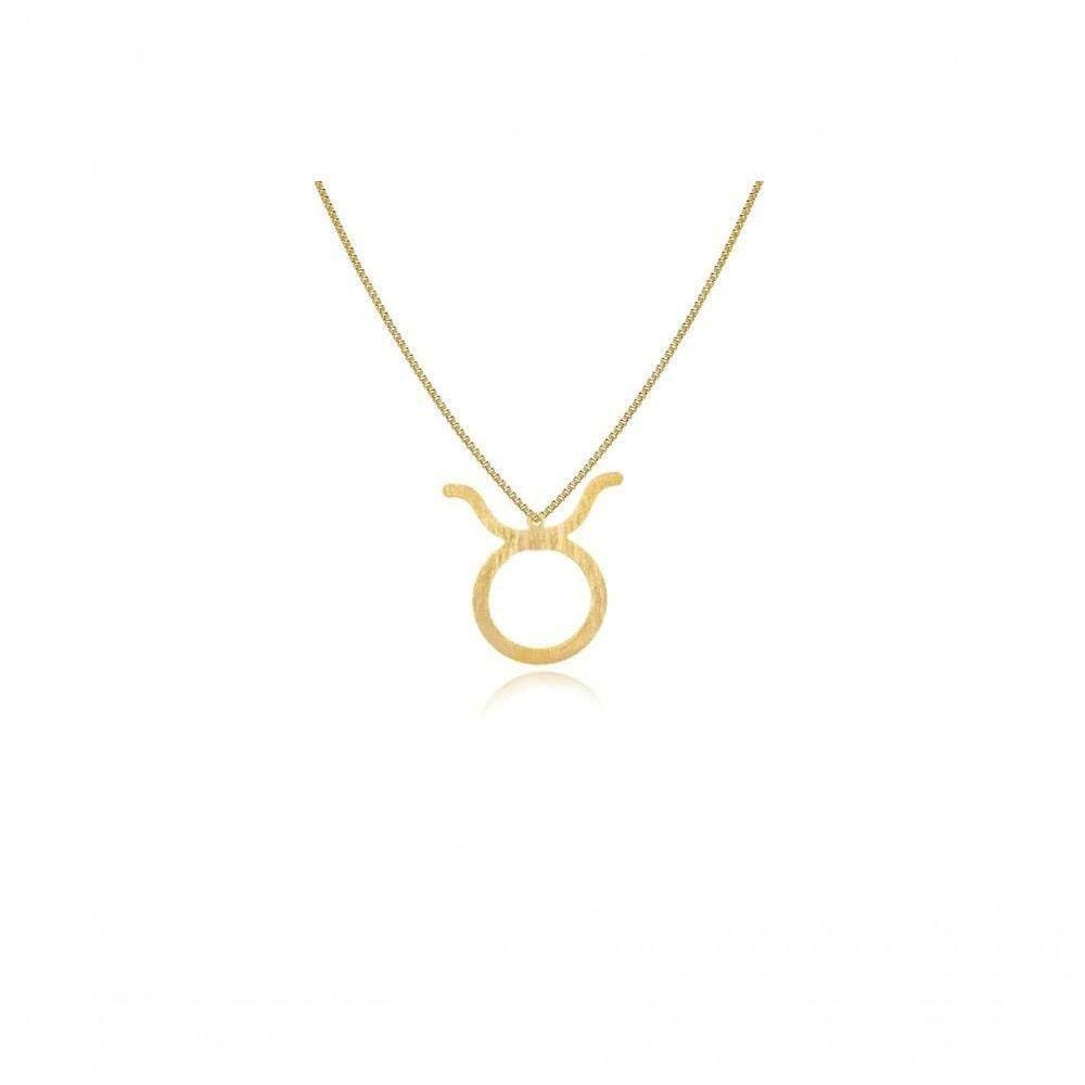 Colar Personalizado Signo De Touro Folheado Em Ouro 18k [f027]