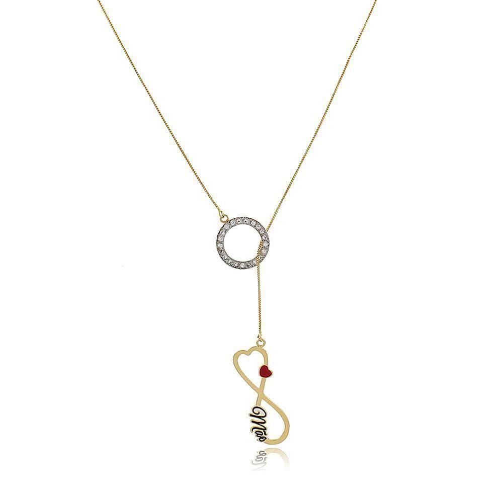 Colar Personalizado Mãe E Infinito Folheado Em Ouro 18k [f027]