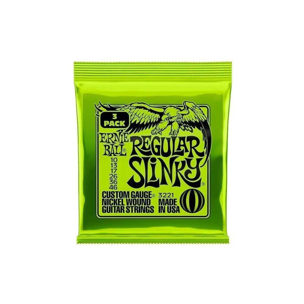 Encordoamento 010&quot;-046&quot; P-guitarra Regular Slink Niquel Ernie Ball Pct C-3 P03221 - Pç - 3 [f108]