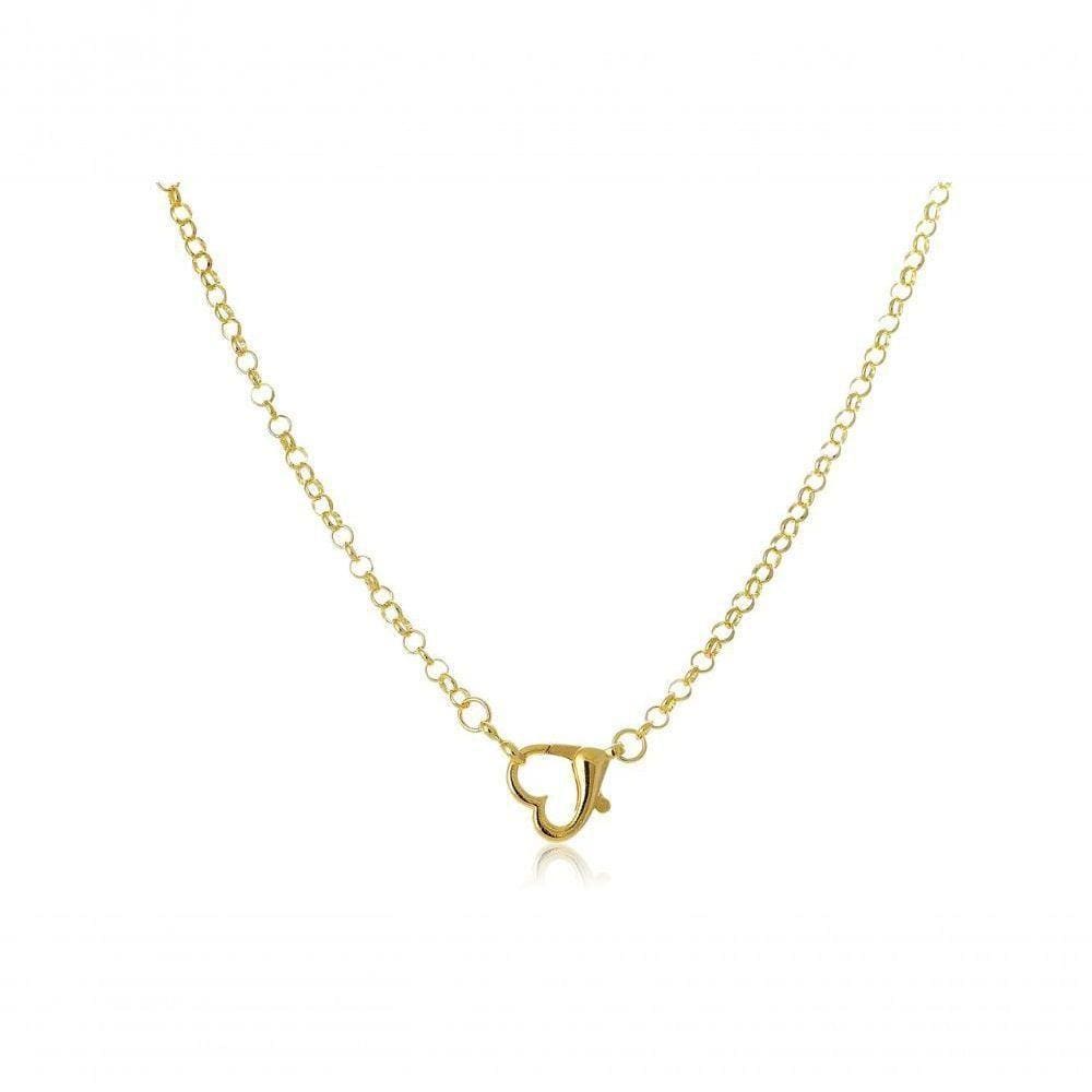 Pulseira Com Design De Elos Finos E Fecho De Coração Folheado Em Ouro 18k [f027]