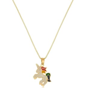 Colar Personalizado Unicórnio Folheado Em Ouro18k [f027]