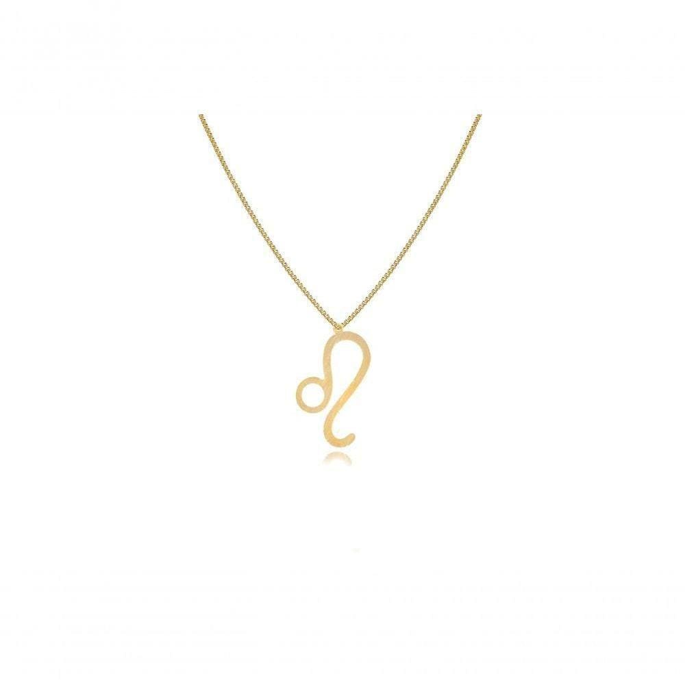 Colar Personalizado Signo De Leão Folheado Em Ouro 18k [f027]