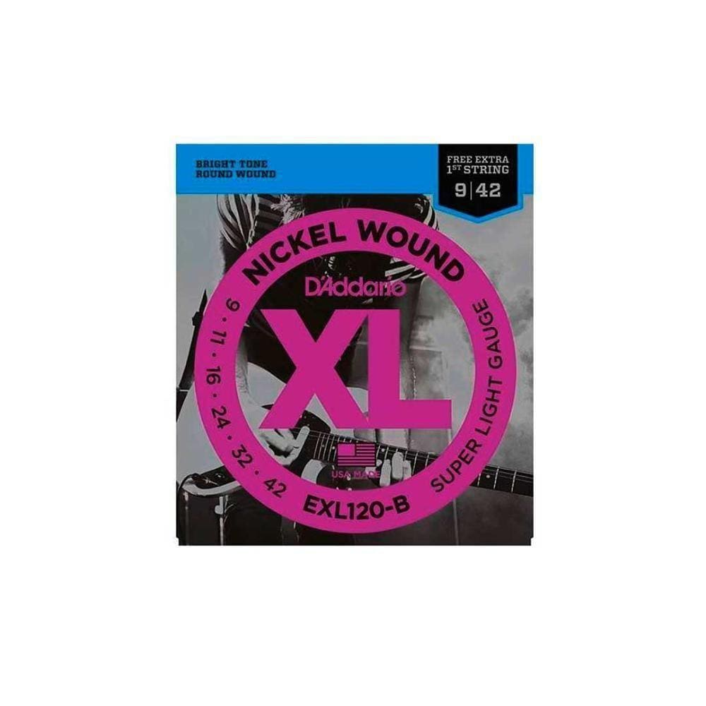 Cordas Para Guitarra D Addario Xl Nickel Wound Exl120-b .009-.042 Com Corda Extra Pl009 [f108]