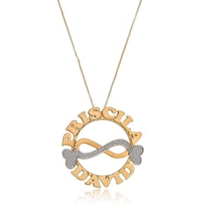 Colar Personalizado Mandala Com Infinito Trabalhado Em Ródio [f027]