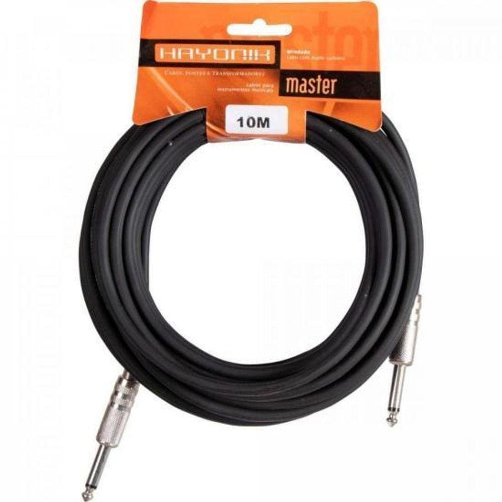 Cabo Para Instrumentos Linha Brasil P10 X P10 10m Preto Hayonik [f003]