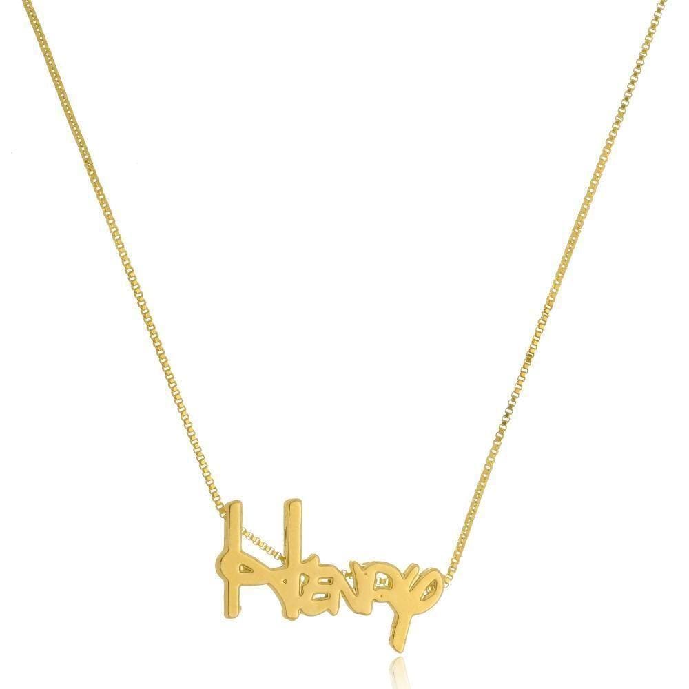 Colar Personalizado Com Nome Letra Da Disney Folheado Em Ouro 18k [f027]