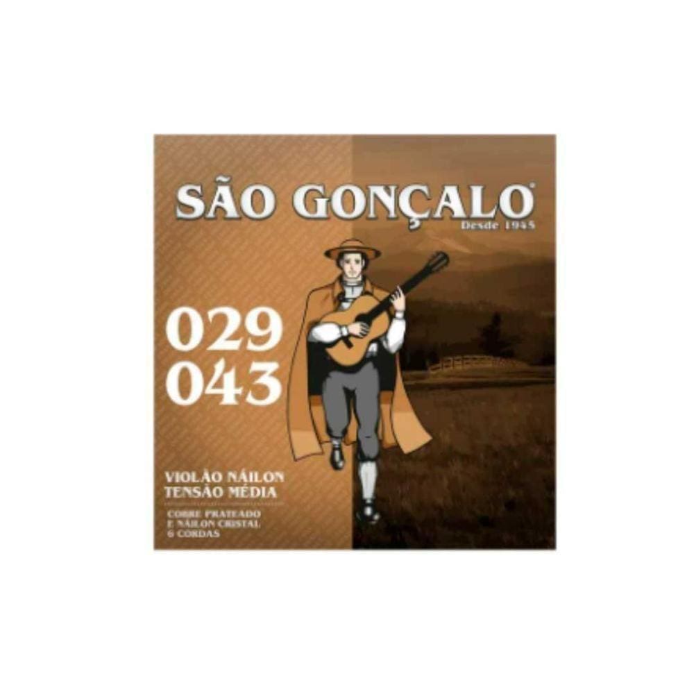 Encordoamento P-violão Nylon Cristal 0.029 - 0.043 Tensão Média São Gonçalo [f108]