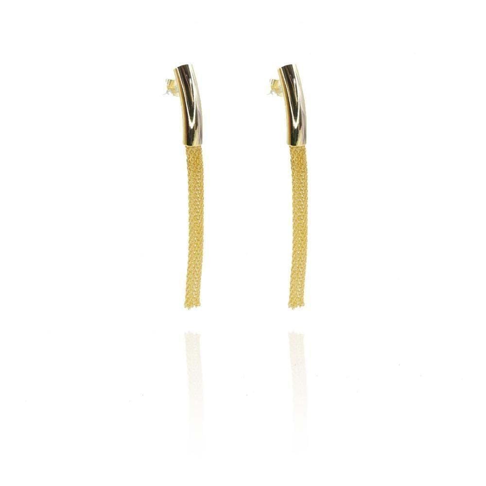 Brinco Fio Grosso Trabalhado Folheado A Ouro 18k [f027]