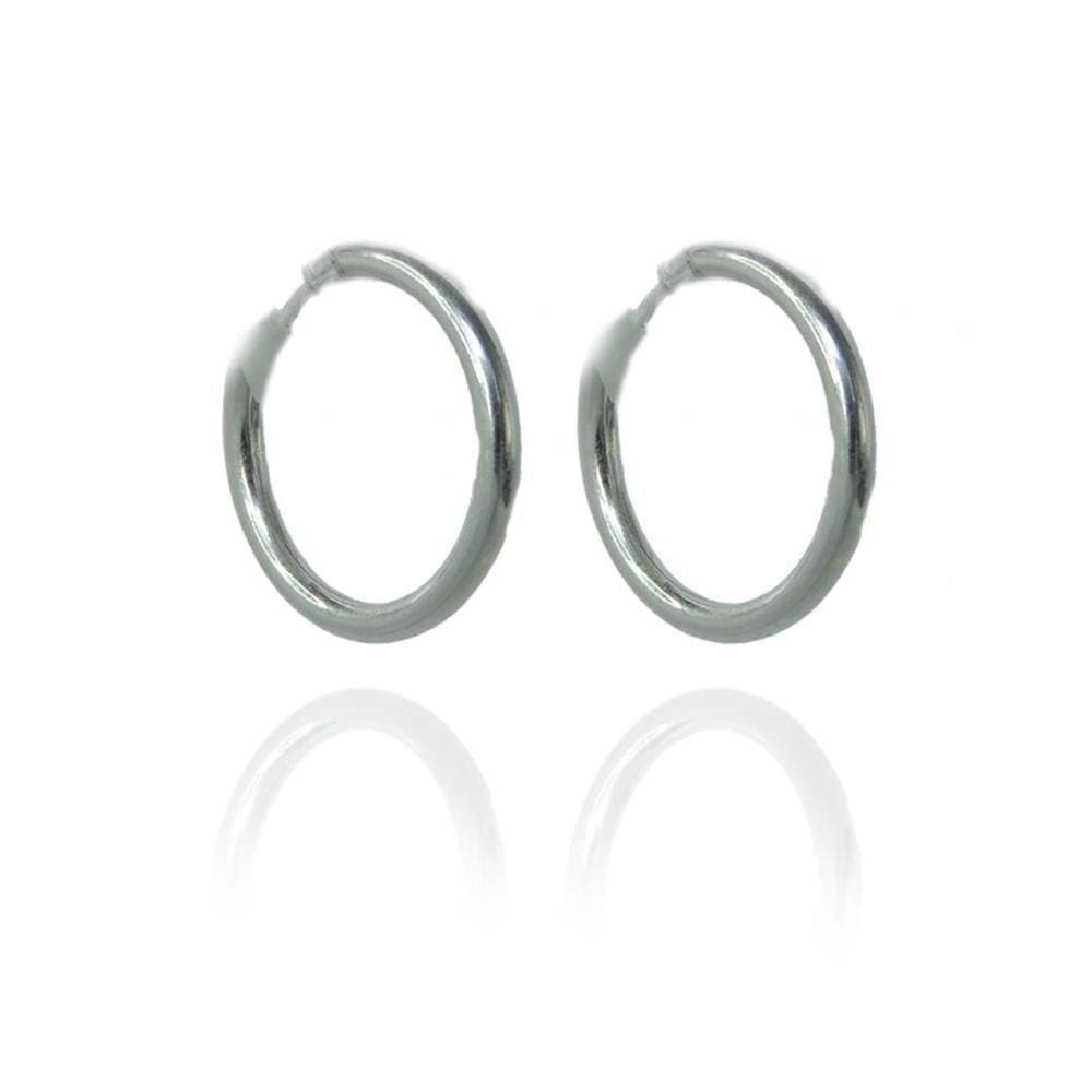 Brinco Argolinha Lisa 2x15 Em Prata 925 [f027]