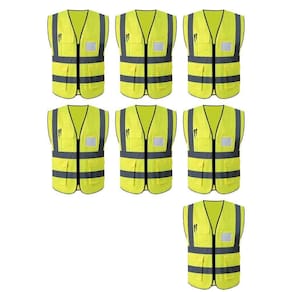 Colete Refletivo 7 Unidades Sinalizador Epi Segurança Trabalho Proteçao Blusao Fluorescente