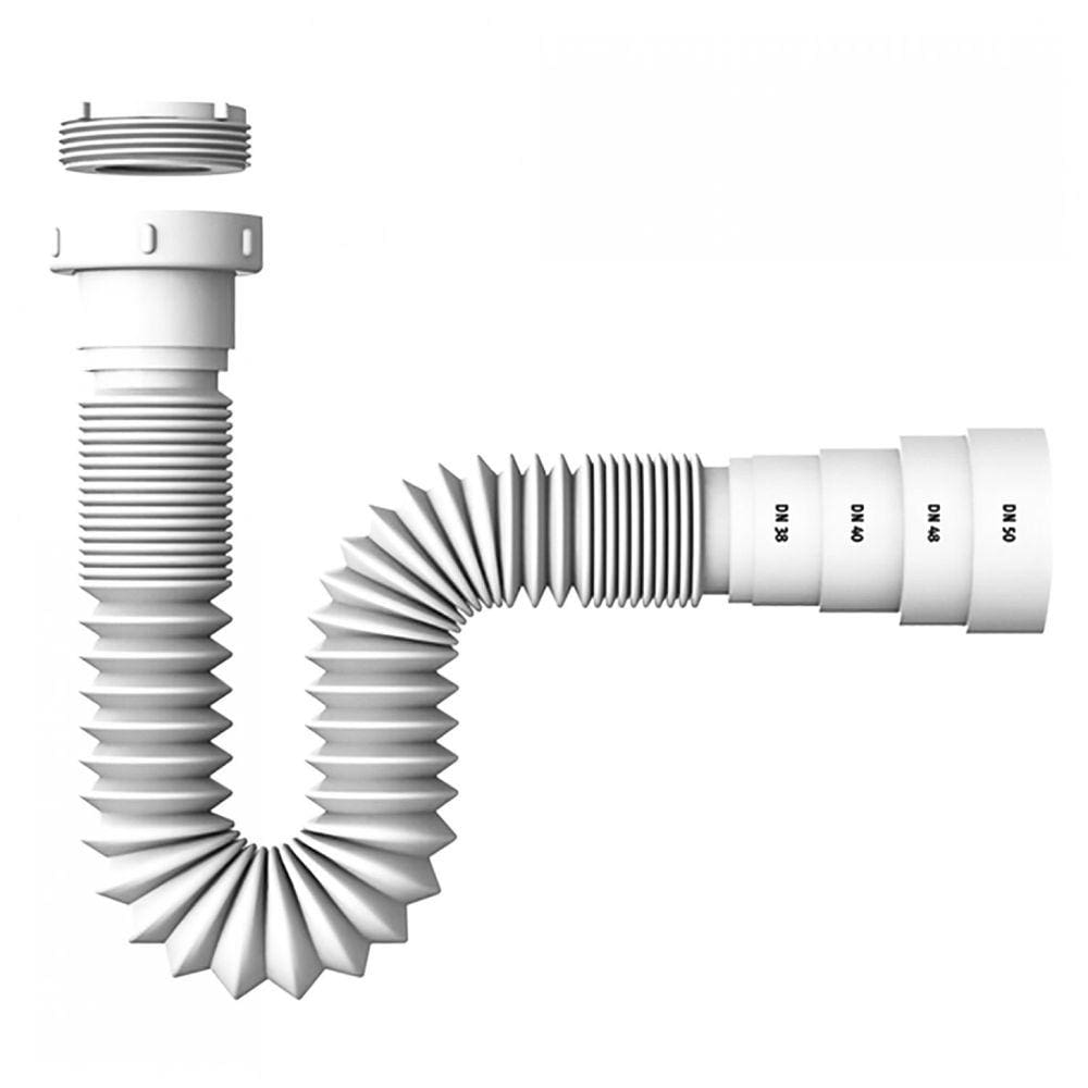 Sifão PVC Sanfonado Universal Branco