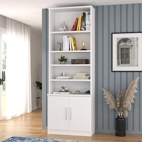 Estante para Livros 2 Portas 5 Prateleiras Foscarini Branco