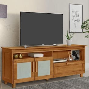 Rack para TV até 65 Polegadas 2 Portas 2 Nichos Retrô Atraente Móveis Imbuia