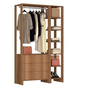 Guarda-Roupa Closet 2 Peças com Cabideiro 3 Gavetas e 7 Nichos Yes Nova Mobile Montana