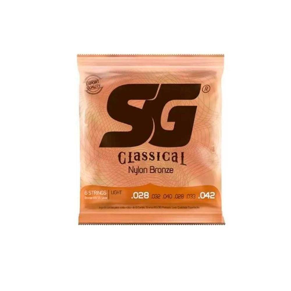 Encordoamento P-violão Nylon Bronze 65-35 Prata Tensão Leve Sg 0.028 [f108]