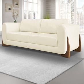 Sofá 3 Lugares 200cm Linho Djon Spezzia Decor Pérola