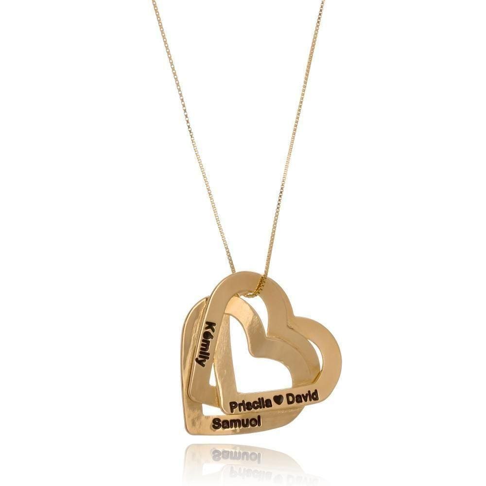 Colar Personalizado Coração Entrelaçados Com Nomes [f027]