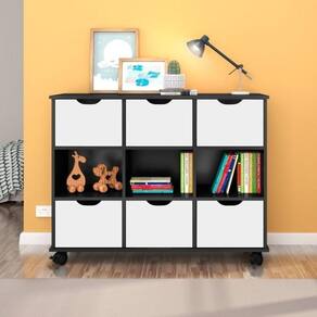 Conjunto Nicho Organizador 6 Gavetas Qmovi Preto/Branco