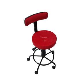 Cadeira mocho potogolo estética com regulagem de altura a gás tatuador manicure - apoio de pés suede vermelho