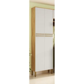 Paneleiro Duplo com 4 Portas 100% Mdf Itália Amêndoa/Off White