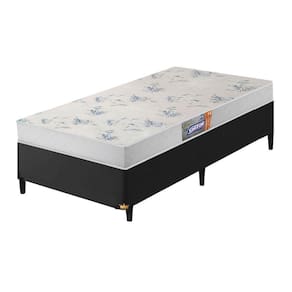 Cama Box Solteiro Colchão De Espuma D20 Supreme Branco 78x188x50cm Gazin Preto
