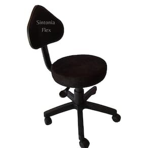 Cadeira Mocho Verona com regulagem de altura com base com rodízio suede preto